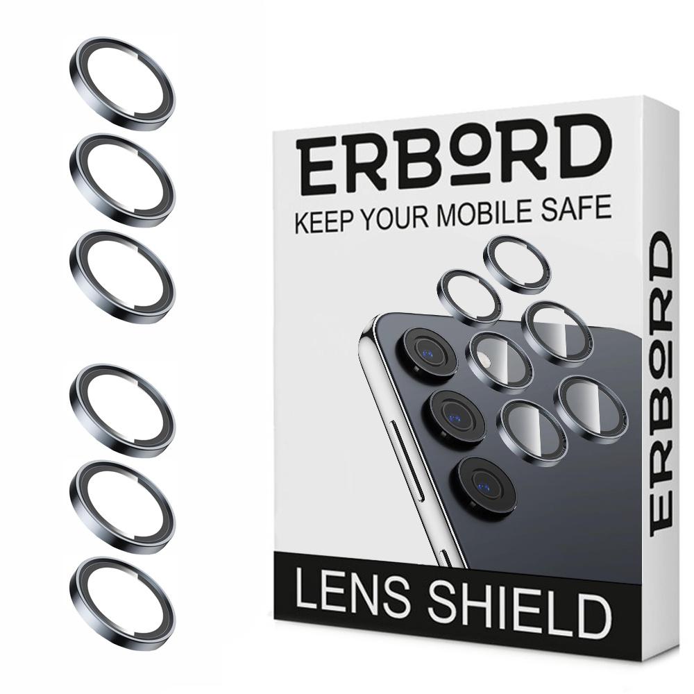 2x Gray Camera Glass for Samsung Galaxy S24, ERBORD Camera Lens, gray frame