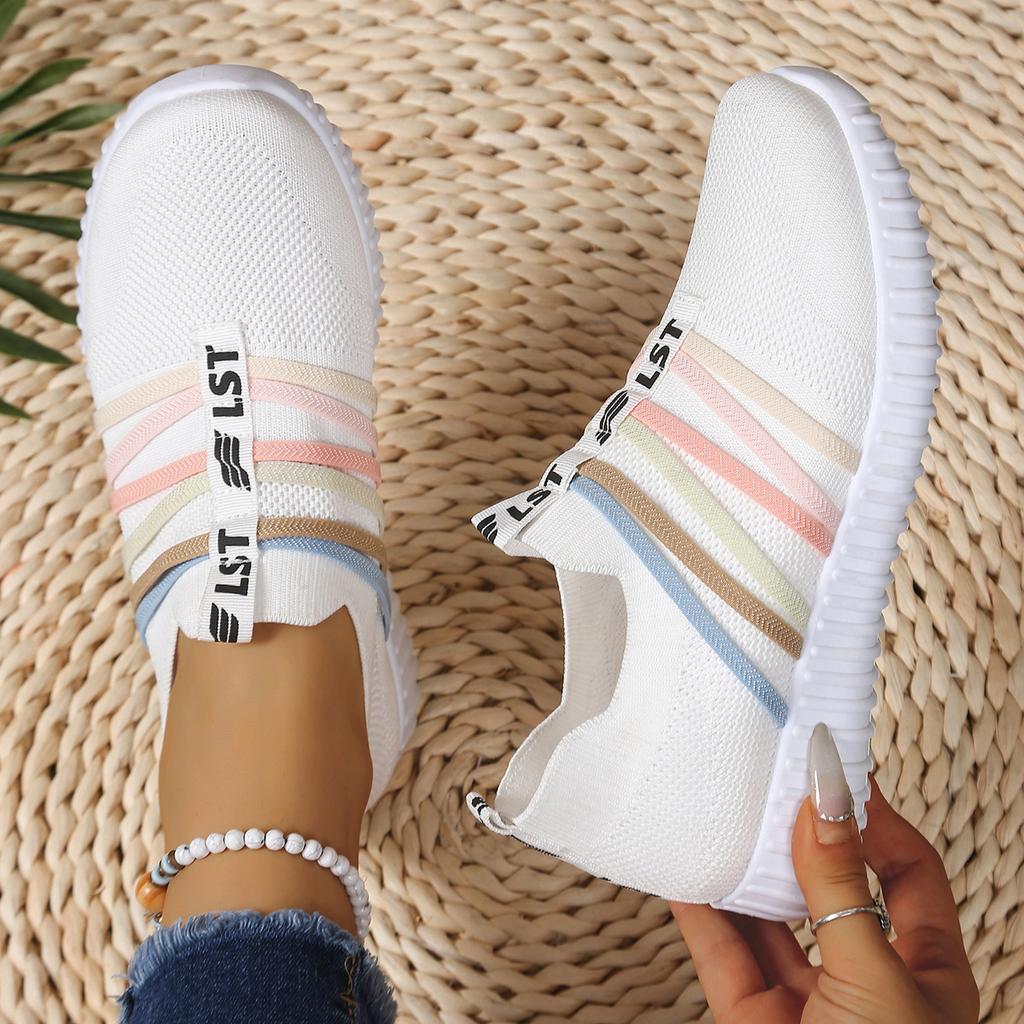 Spring Women's Shoes Sports Casual Shoes Breathable Socks Shoes Low-top Mesh Running Shoes