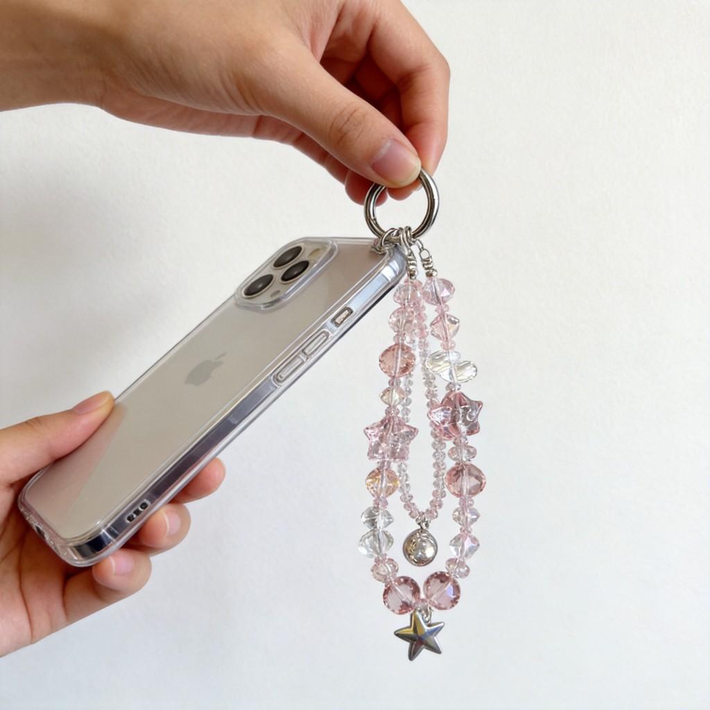 Pvc Starfish Pendant Phone Chain With Double Layer Chain For Women And Men
