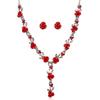 Rose Alloy Bridal Jewelry Set: European & American Style Necklace and Dress Accessories