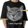I NEED IBUPROFEN CAT Shirt, Ibuprofen Meme Custom T-Shirt, Ibuprofen Cat Memes Retro Bootleg Merch