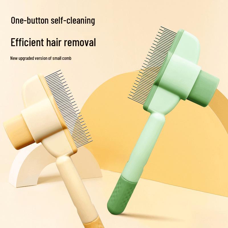 Cross-Border Self-Cleaning Pet Comb: Detangles and Removes Loose Hair for Cats and Dogs