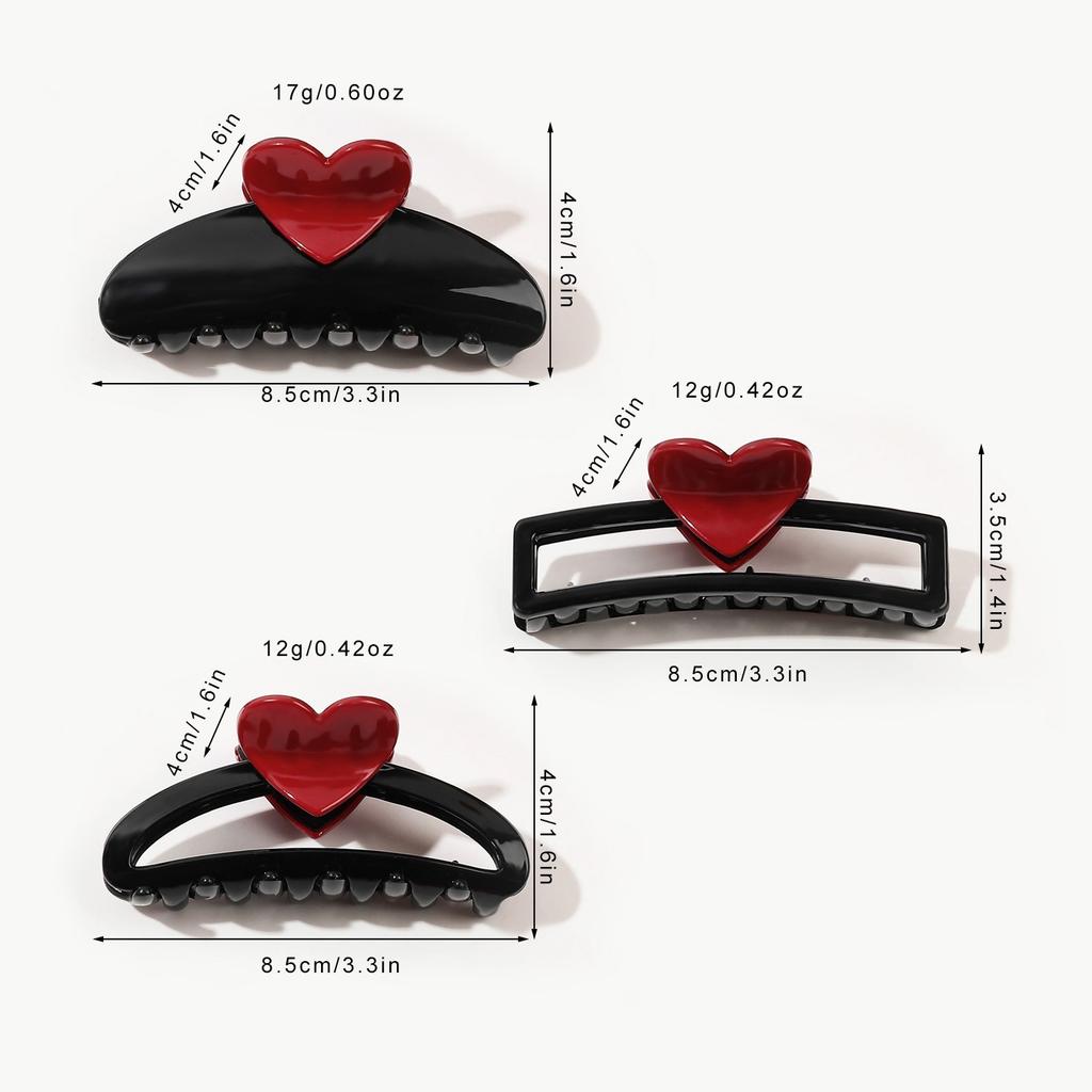 1 Stück Liebe Haarspange Dopaminfarben Serie Haifischklemme für Damen Kopfschmuck Haarkrallen Hochsteckfrisur Haarnadel Geeignet für den täglichen Gebrauch