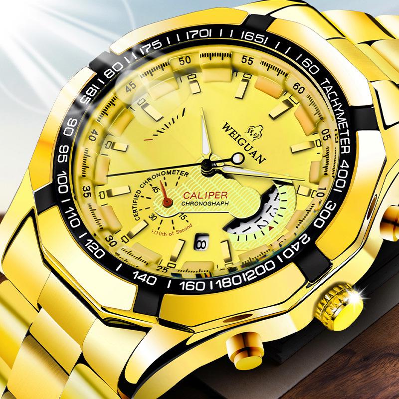 New Waterproof Luminous Men's Quartz Wristwatch - Trendy Korean Style, Fully Automatic, Domineering Design.