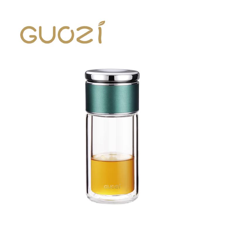 GUOZI 225ml Double Wall Glass Tea Cup with Infuser