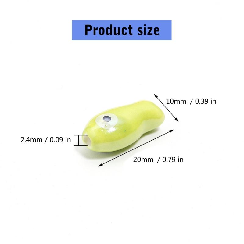 10 Pieces Artistic Double Sided Ceramic Fish Beads Crafting Supplies Spacers For Homemade Jewelry Phone Chains