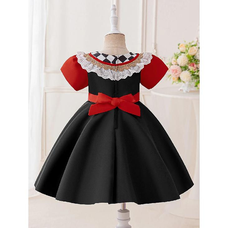 Summer Wonderland Red Queen Of Hearts Halloween Cosplay Costume Poker Birthday Party Dresses Girls Stage Drama Show Kids Clothes