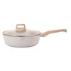 Creative Wooden Handle Maifan Stone Deep Frying Pan - Portable, High-Appearance Kitchen Flat Pan