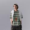 Li Ning CF Water Flow Full Print Striped Round Neck Pullover Comfortable Cool Loose Short Sleeve T-Shirt Men T-Shirts Dark-Green ATSU631-1