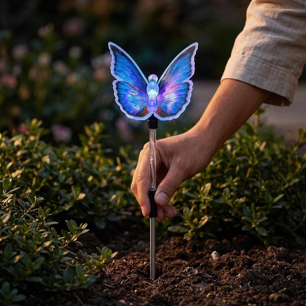 Powered Butterfly Lights Colorful Outdoor Garden Decoration Stakes