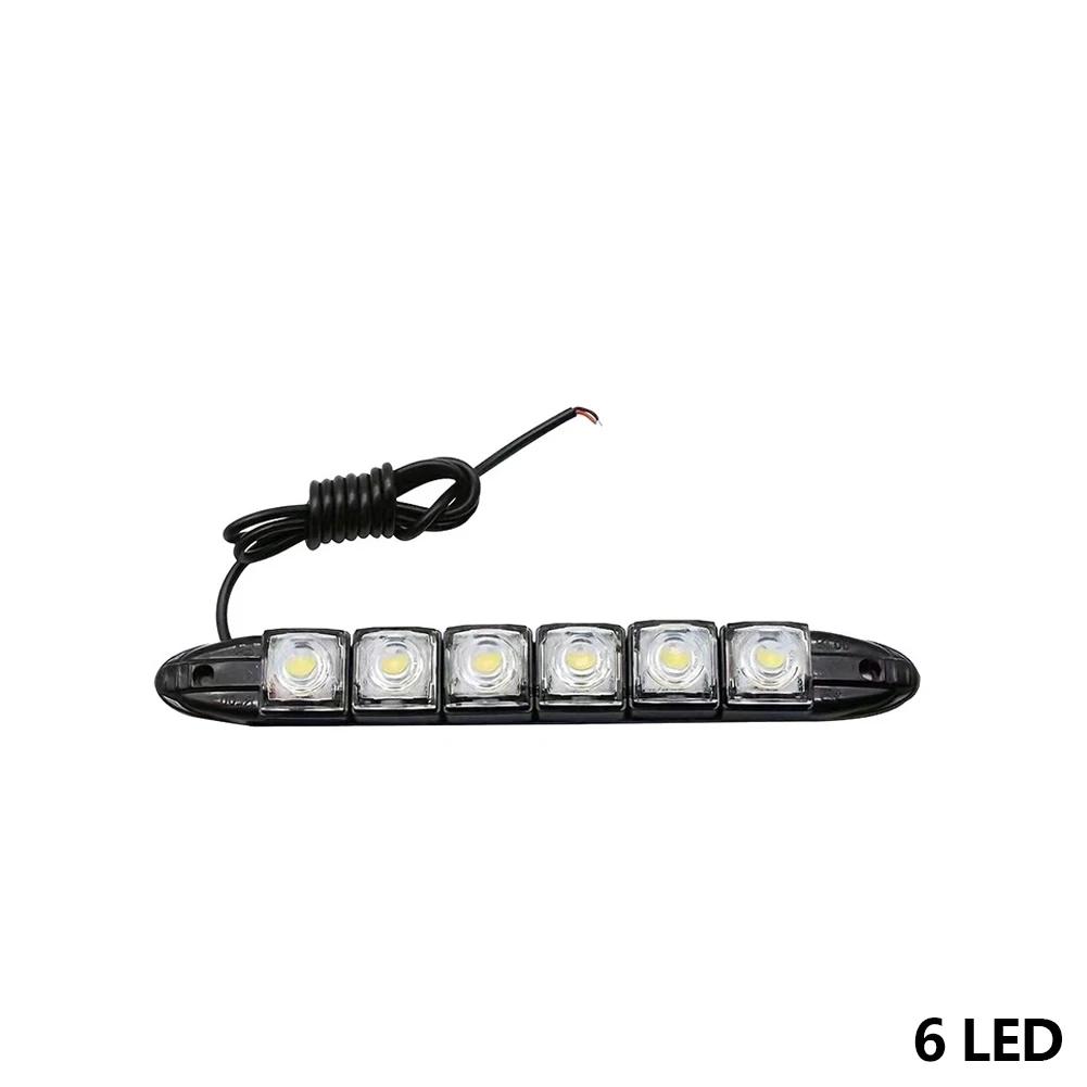 Car Led DRL Daytime Running Light 6/8/9/10/12/14/16/18LED White Waterproof Driving Fog Bulb Car Styling Light Car Truck Lighting