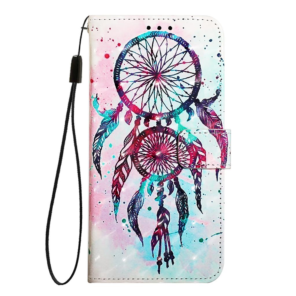 For Xiaomi 14T Leather Case Pattern Printing Wallet Stand Mobile Cover with Strap
