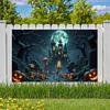 Scary Backdrop Skeleton Theme Spooky Decoration Halloween Night Banner Full Moon Halloween Banner For Scary Celebration Spooky
