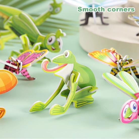 100Pcs/Set Kids 3D Puzzle Toy Number Animal Dinosaur Airplane Tank Spinning Top Cognition Jigsaw Assembly Educational Game Kit