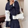 Soft Otter Plush Crossbody Bag Fluffy Portable Stationery Bag for Girls Daily Use Birthday Presents