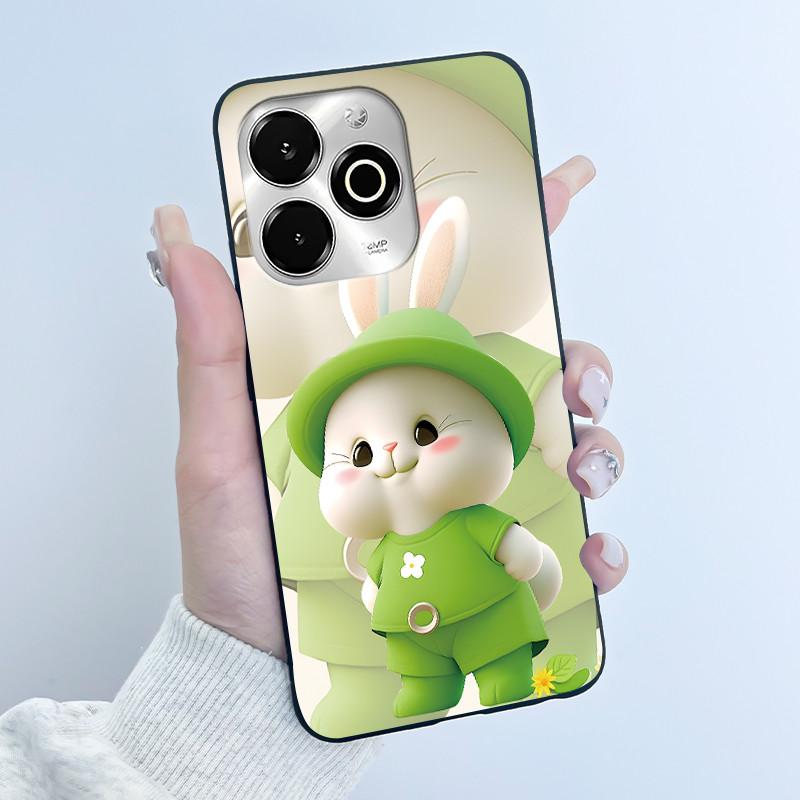 Phone Case For Umidigi G100X / G9X Case Luxury Cute Love Heart Rabbit Cartoon Funny Cover Black Soft Silicone Protective Casing