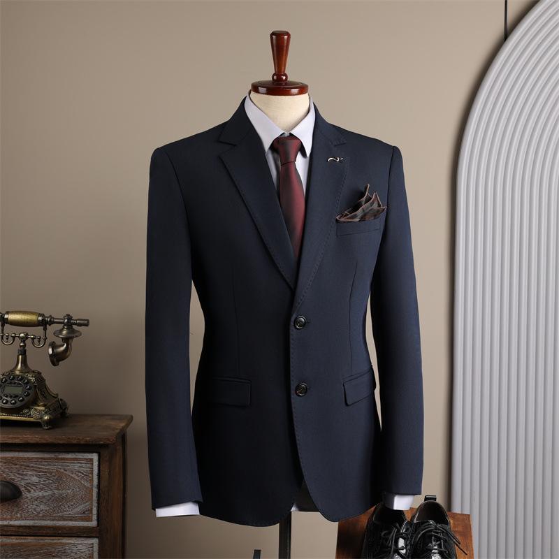

Men s Slim Fit British-Style Formal Suit - Korean Trendy Business Attire 50/L (112-125 lbs)