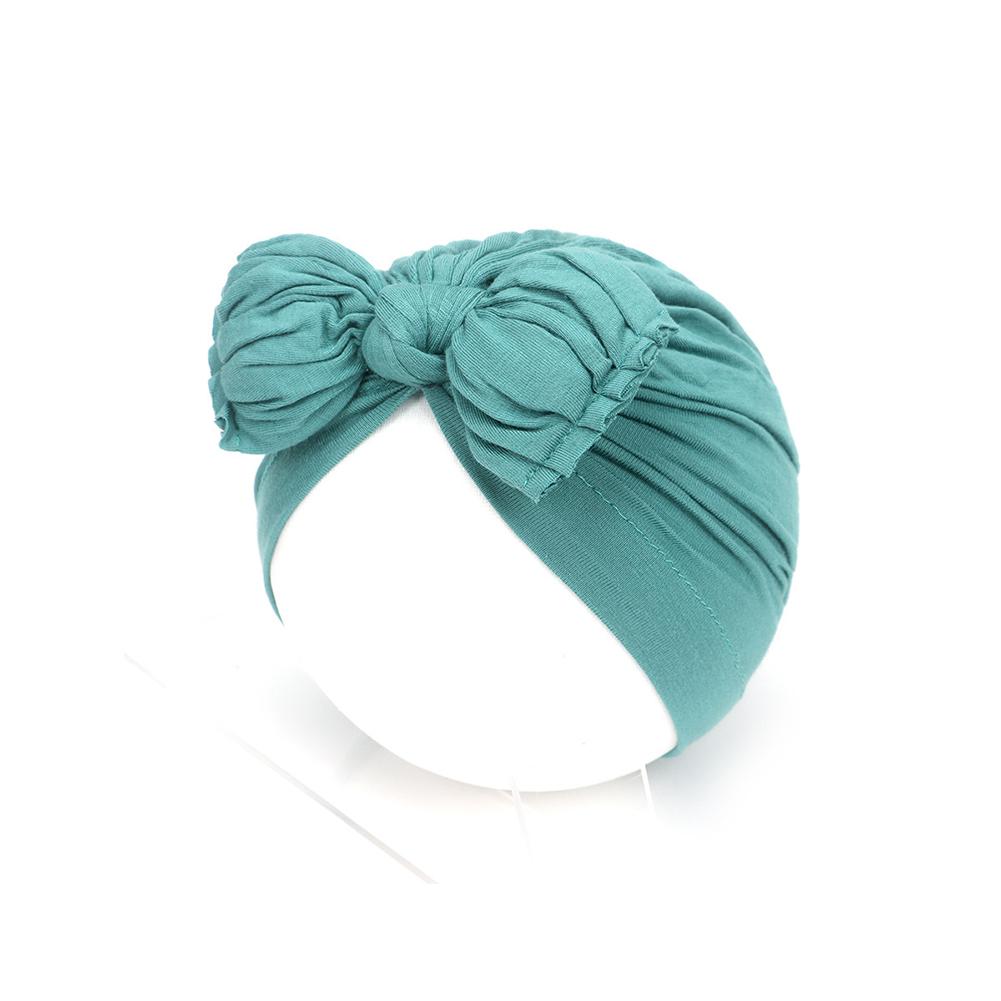 

Cap Cotton Solid Color Bowknot Soft Hat For 1-4 Years Old Kids Green free size#1