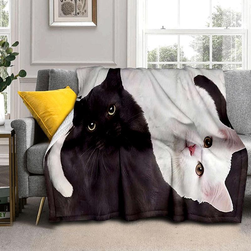 1PC Cute cat, cartoon blanket, all season lightweight home office outdoor nap multifunctional blanket