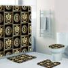 Geometric Grecian Key Meander Mandala Pattern Shower Curtain And Rug Set Abstract Geometric Bathroom Mats Rugs Toilet Decor Mat