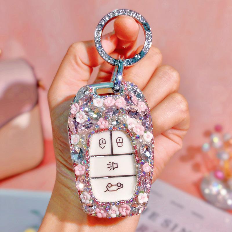 Rhinestone Car Key Shell for Southeast DX7/DX3/DX5/A5/Yi Wu - Fashion Goddess Bag Buckle