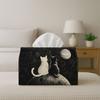 1pc 1pcs Moon Cat Tissue Box Holder - Black & White Kitten Starry Night Decor, Multifunctional Tissue Dispenser Suitable for Bedroom, Living Room, Car