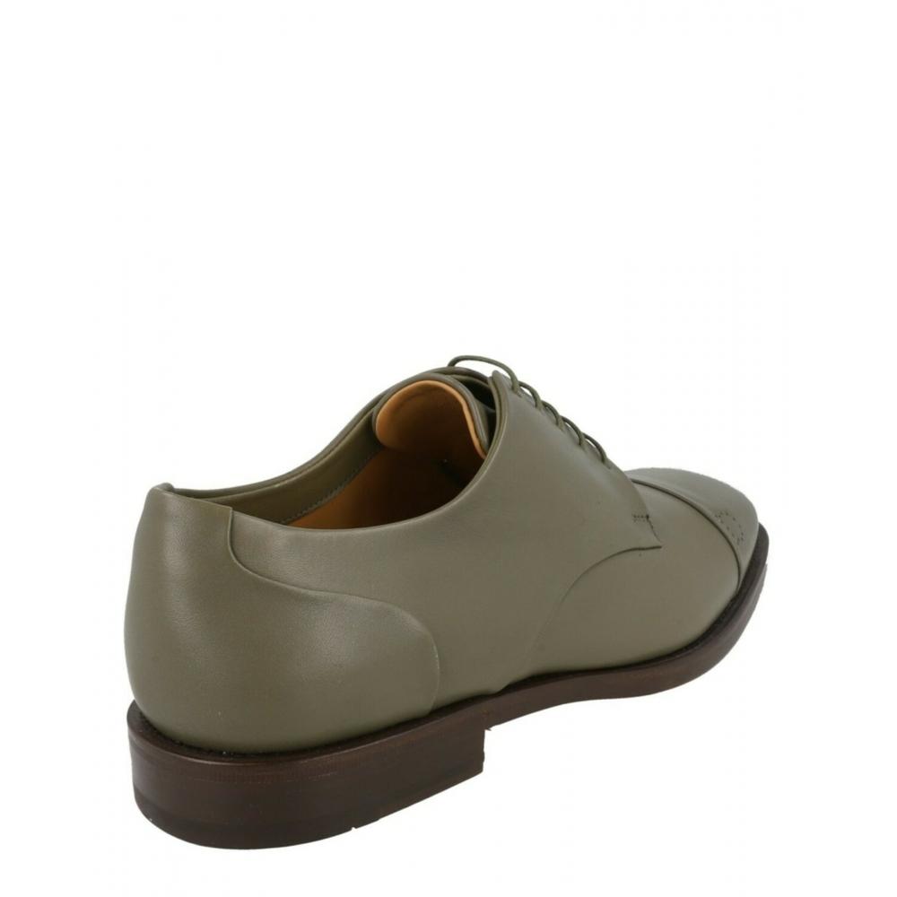 Salvatore Ferragamo Green Gavino Leather Oxfords