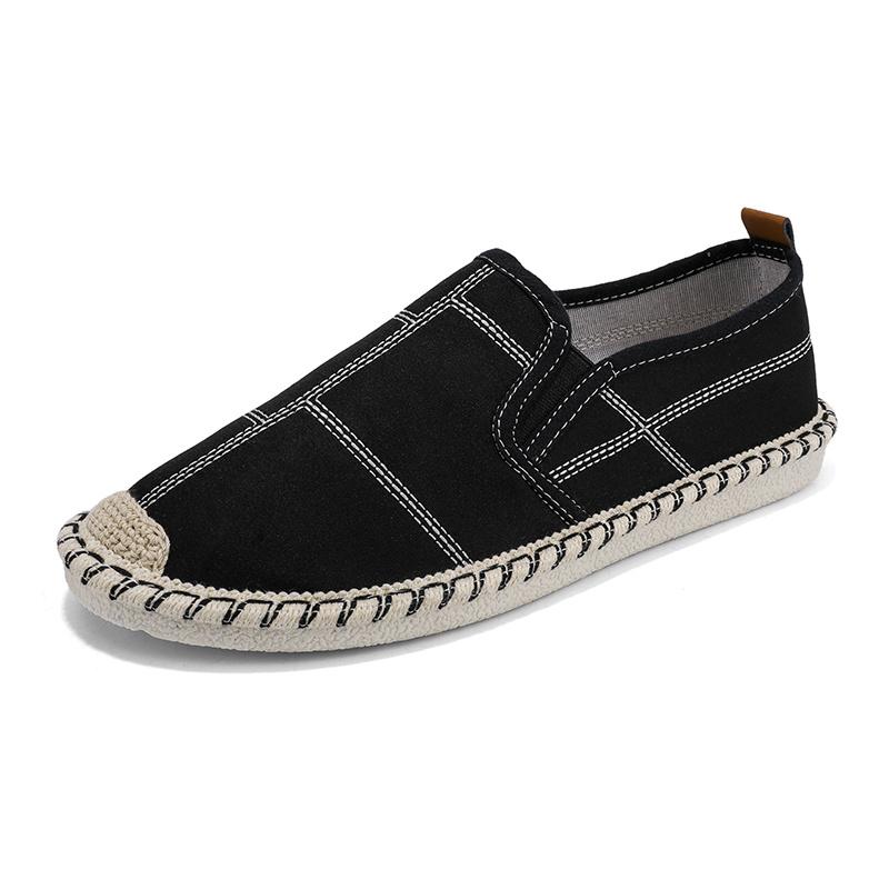 2024 New Classic White Men's Fisherman Loafers Fashion Print Canvas Shoes Man Flats Espadrilles Breathable Male Summer Footwear