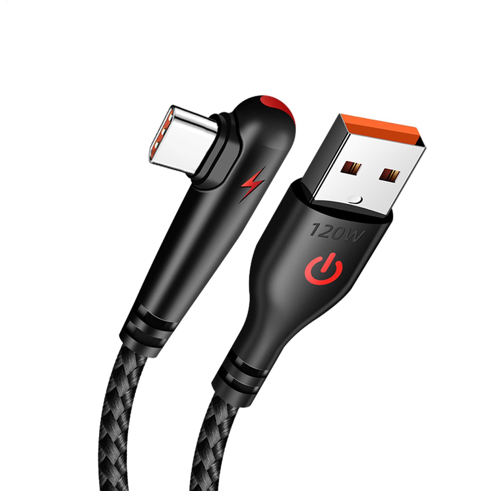 USB C To USB C Right Angle 120W Braided Right Angle USB C Cable USB C Cable Right Angle USB C Charging Cable Efficient Charging 1M