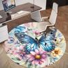 1pc Butterfly Flowers Round Chair mat Area Rug - Non-Slip, Floor Mat for Office, Bedroom, and Indoor Decor c1125464