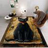 1pc Black Cat and Abstract Graffiti Background Theme Carpet Street Graffiti Carpet Carpets for Living Room Home Accessories