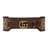 GG Marmont Double G Logo Buckle Canvas Belt Women's Brown Width 7cm 699752-F6B3G-8442