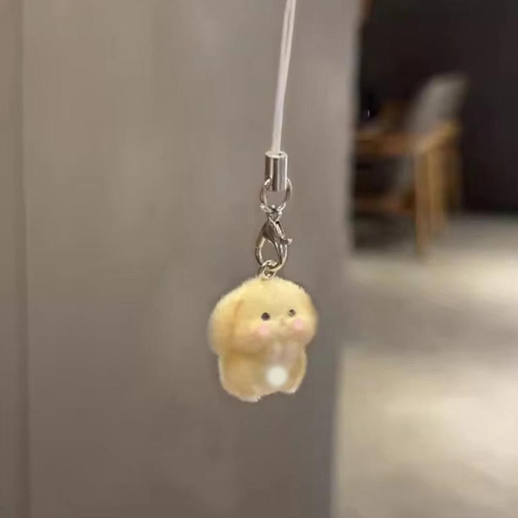 Cute Rabbit Keychain Pendant Cartoon Animal Shaped Keyrings Fashionable Flocking Key Rings Jewelry for Backpacks