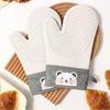 2Pcs Cartoon Bear Silicone Insulation Gloves Thickened Kitchen Hand Clamps  Baking Tools