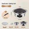 Portable Korean-Style Charcoal BBQ Grill with Baking Pan and Grill Net for Home and Outdoor Use