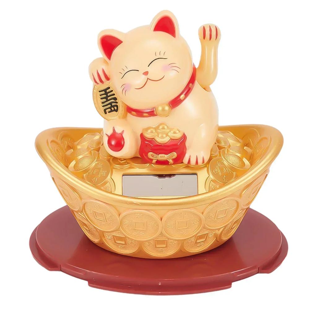 Brand New Duable.particular High Quality Lucky Cat Hand Hotel New Year Ornament Shop Solar Waving 11.5x7.5x12cm
