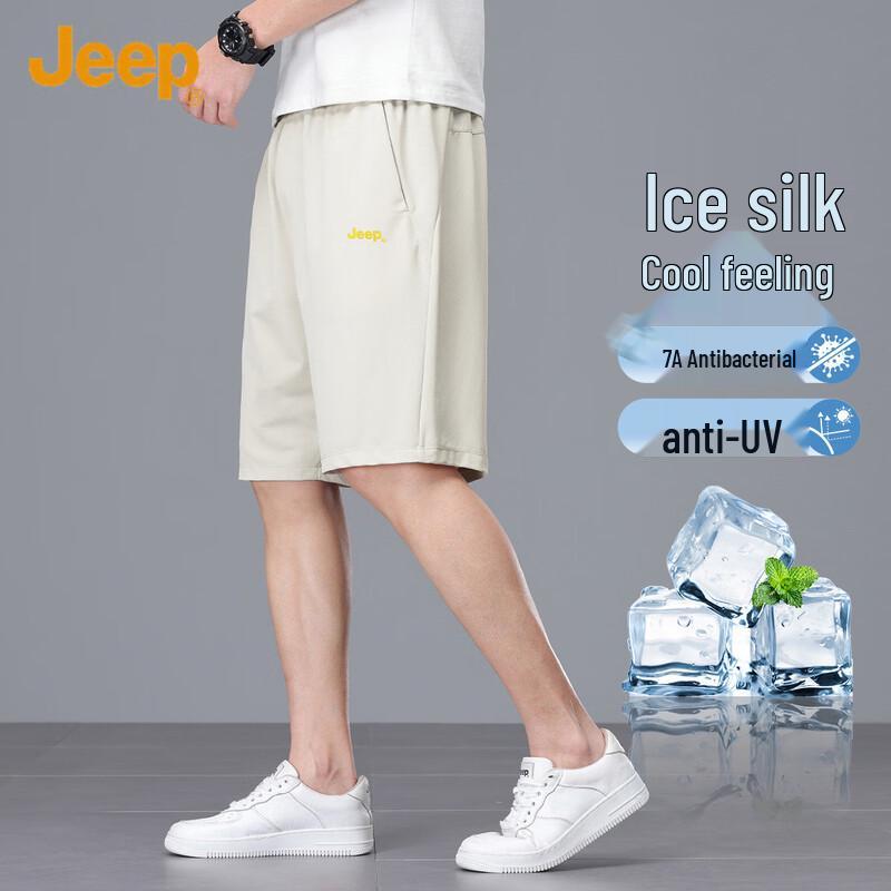 JEEP Men s Cooling Anti-Bacterial Sun Protection Casual Shorts M