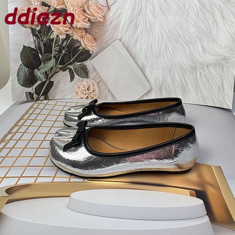 Fashion Fashion Shallow Flats Slip On Shoes For Women New In 2025 Female Strange Toe Footwear Butterfly-Knot Ladies Flats With Shoes