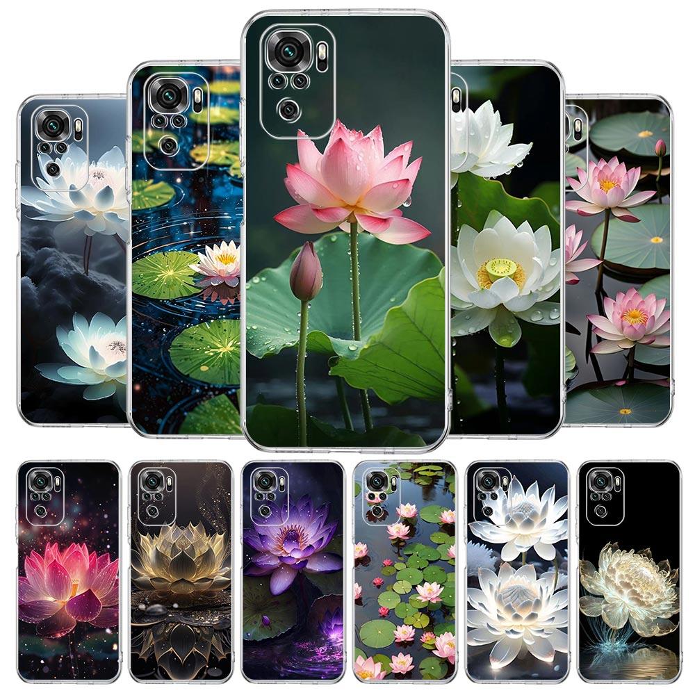 Luxury Lotus Flower Soft TPU Phone Case For Xiaomi Redmi Note 15 14 13 12 4G 10 11 Pro Plus 5G 14C 13C 12C 10C 9A Cover