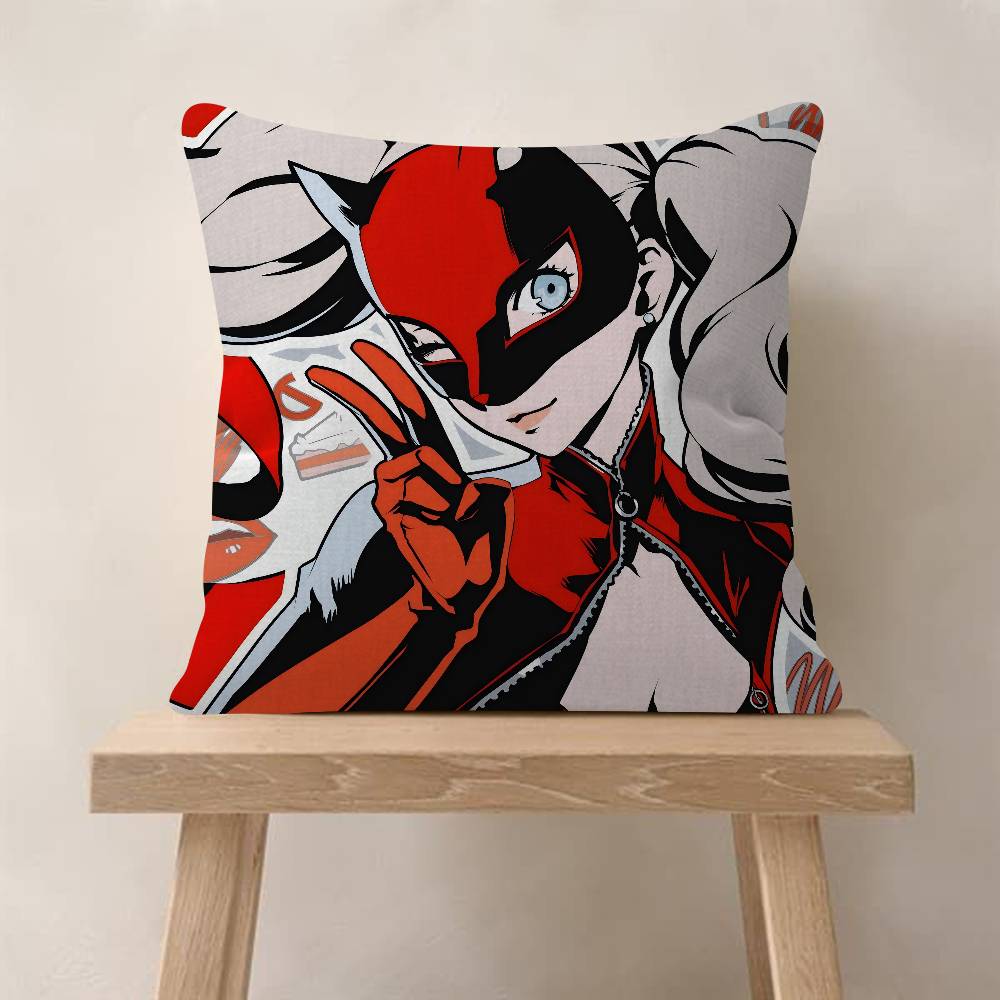 Game P-Persona 5 Cushion Cover Pillow Cover Decor Pillowcase Printed Cushion Case For Couch