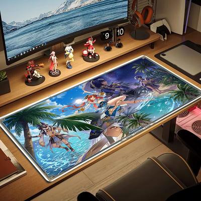 Genshin Impact Poster Color Mouse Pad Large Gaming Table Cushion Non-slip Laptop Tablet Big Mousepad XXL Mat Mini PC Playmat With Lock Edge