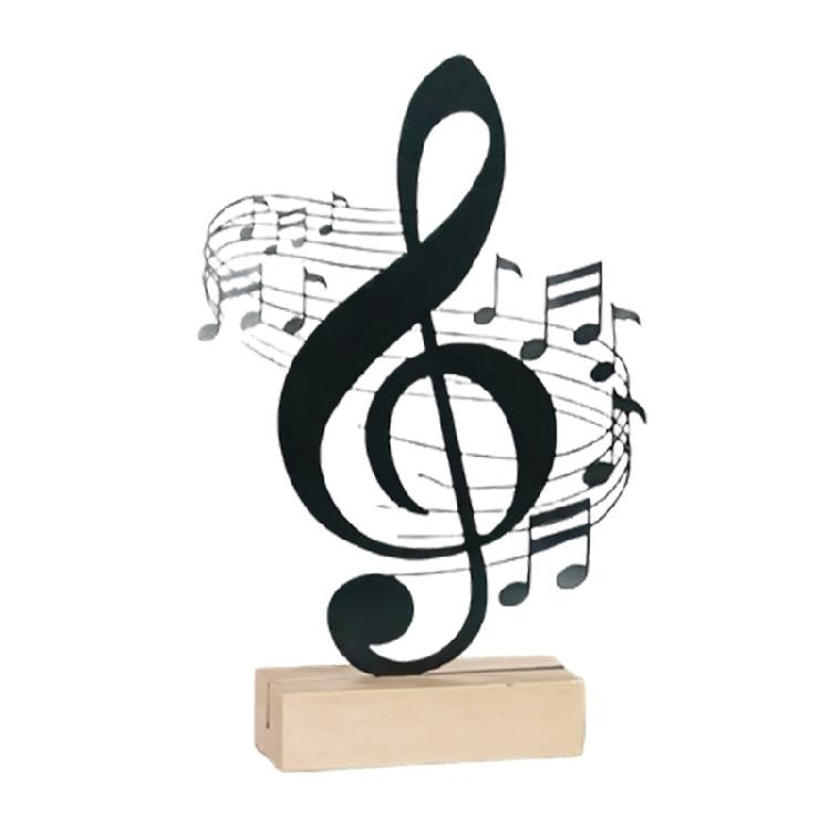 Artistic Metal Note On Wooden Base Stylish Room Decoration Ideal For Gift And Display