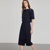 ELLE French Minimalist Short Sleeve Dress Women Dresses Navy-Blue EL51381