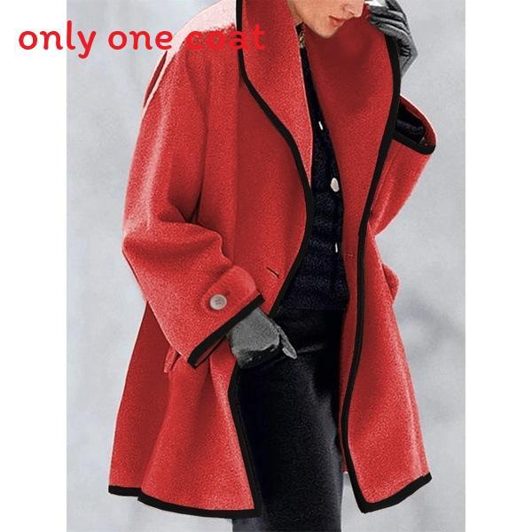 Classic Womens Wool Coat With Solid Color And Button Design For Autumn Winter Casual Wear