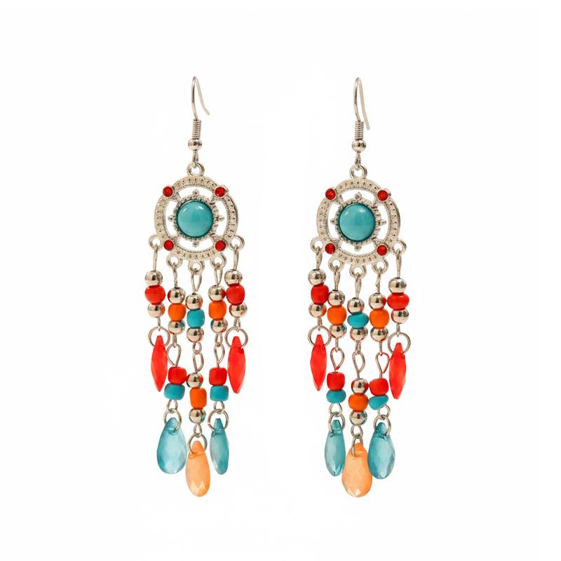 

Bohemian Multicolor Acrylic Water Drop Dangle Earrings for Women Retro Simple Ethnic Long Charm Earrings Vacation Style Jewelry