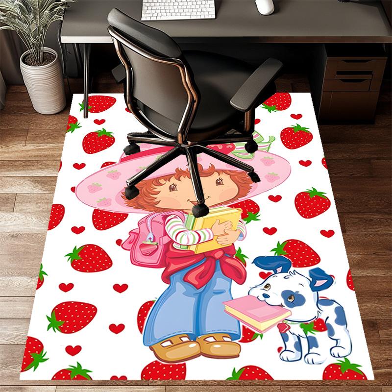 1pc Princess Strawberry (2) Design Printed Area Rug Carpet for Bedroom Living Room Home Decor Rugs Mat Non Slip Mat Rug for Bedside