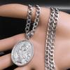 Collier Médaille Sainte Barbe en Acier Inoxydable 316 Couleur Argent Pendentif Hommes Religion Catholique Colliers Bijoux Santa Bárbara