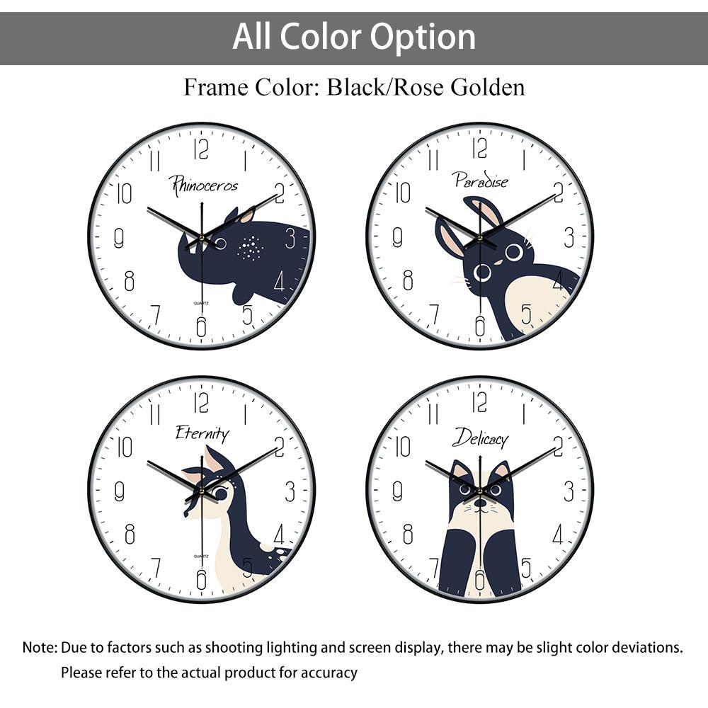 8inch Creative Cartoon Wall Clock Silent Movement Non Ticking Wall Mounted Clock Simple Bedroom Kitchen Office Home Decoration