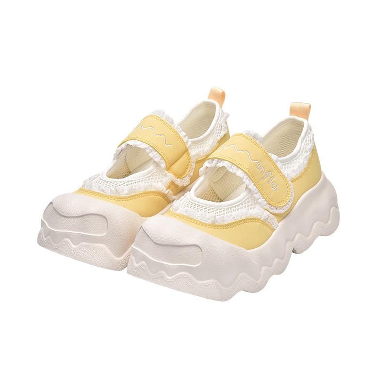 Design sense niche buckle thick-soled big head ugly cute Mary Jane women's shoes shallow mouth hollow breathable casual dad shoes women