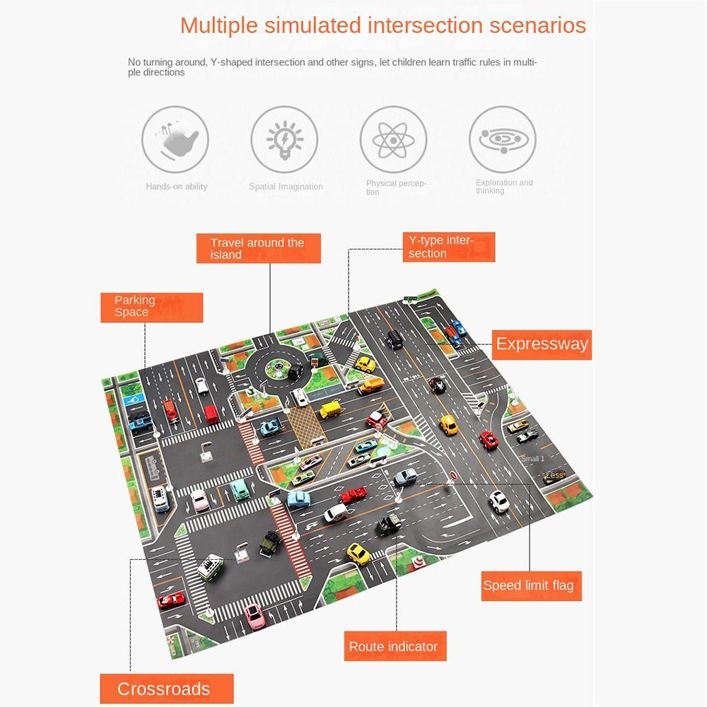 Mats Road Carpet Playmat City Parking Lot Roadmap Climbing Mats Toys DIY Traffic Road Signs